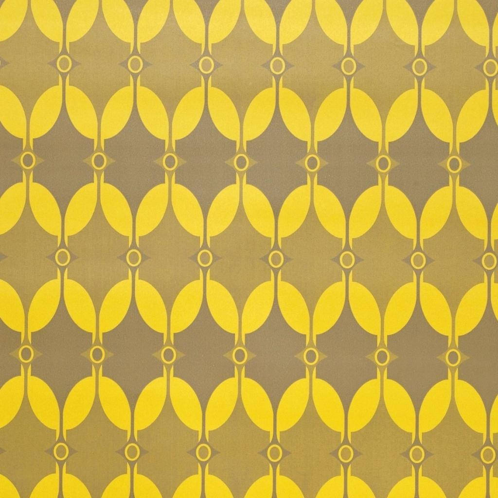 vibrant yellow, geometric leaf motifs, symmetrical pattern, SD Desktop Wallpaper