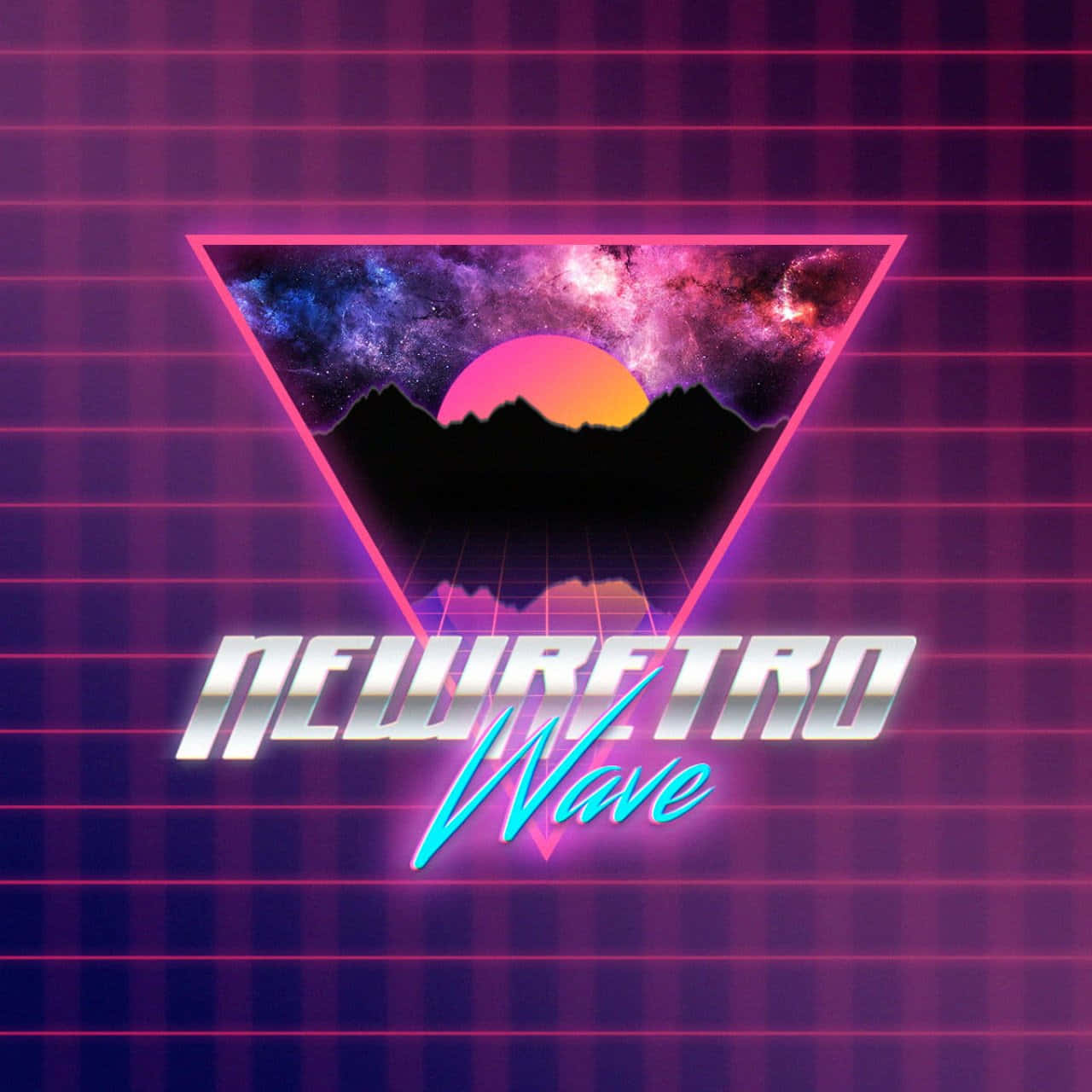 90s retro, neon pink triangle, cosmic sunset, HD Desktop Wallpaper