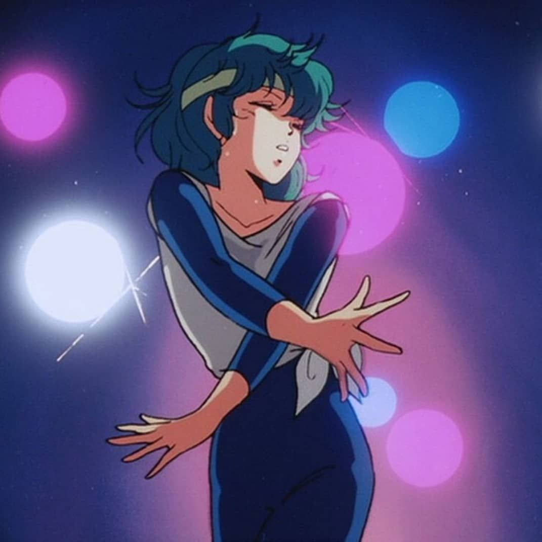 teal hair, blue outfit, starry night sky, SD Desktop Wallpaper