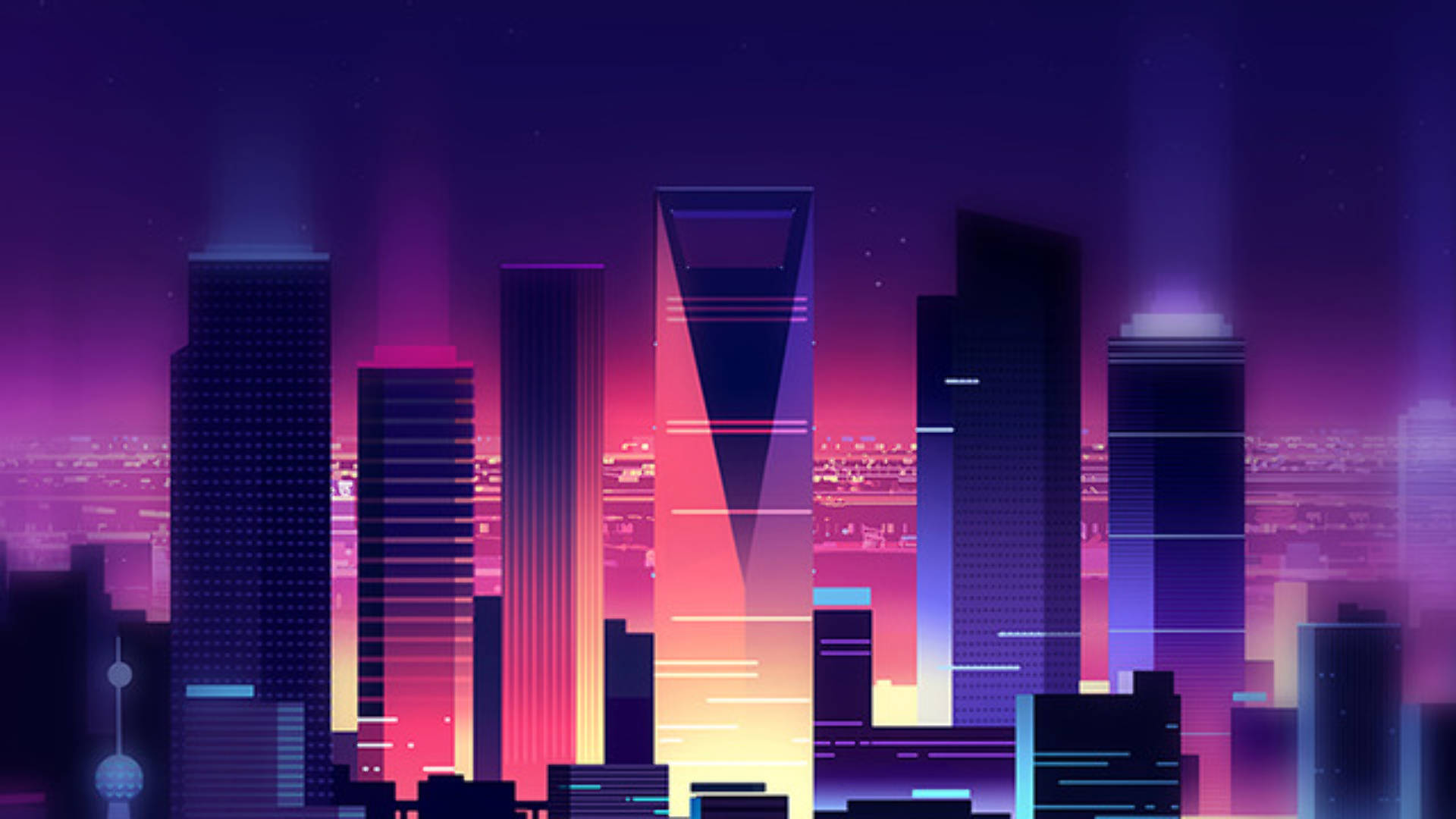 neon purple, pink, orange, Full HD Desktop Wallpaper