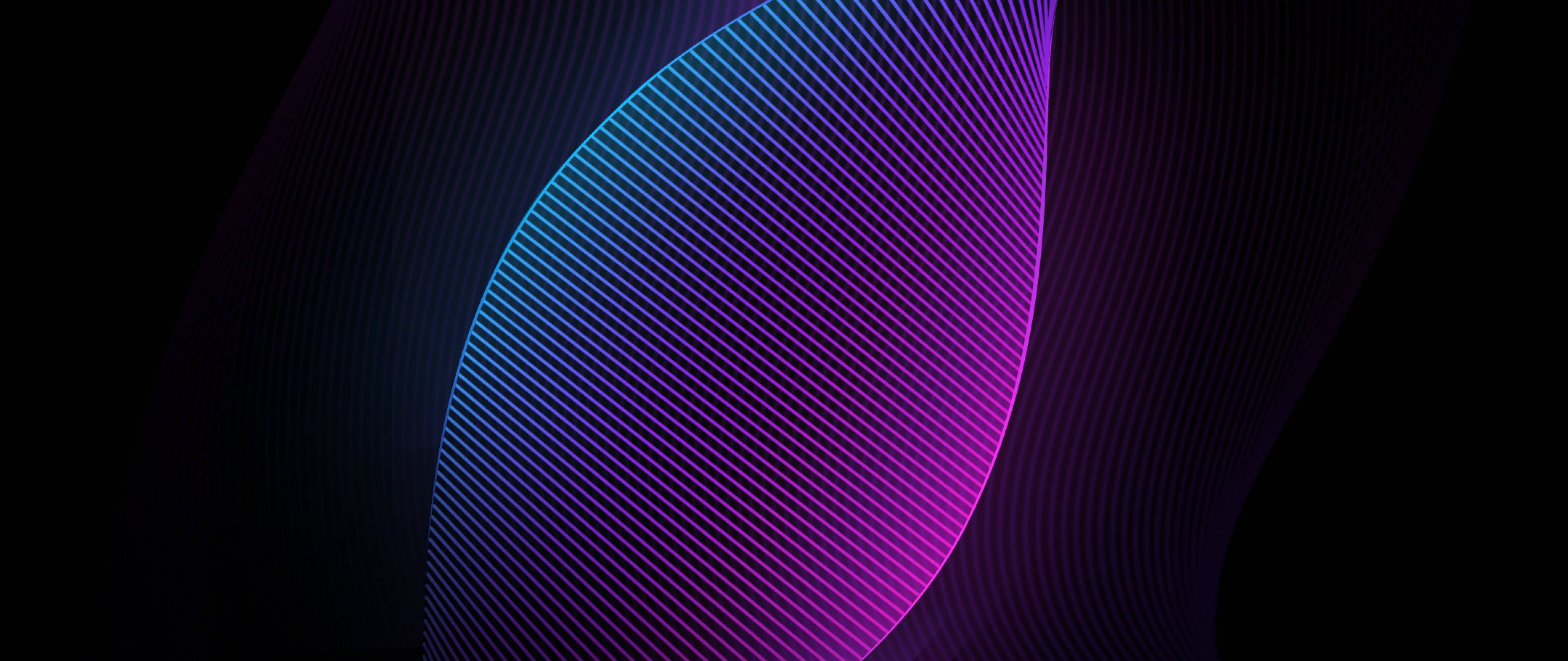 neon blue, purple diagonal lines, deep black background, 8K Desktop Wallpaper