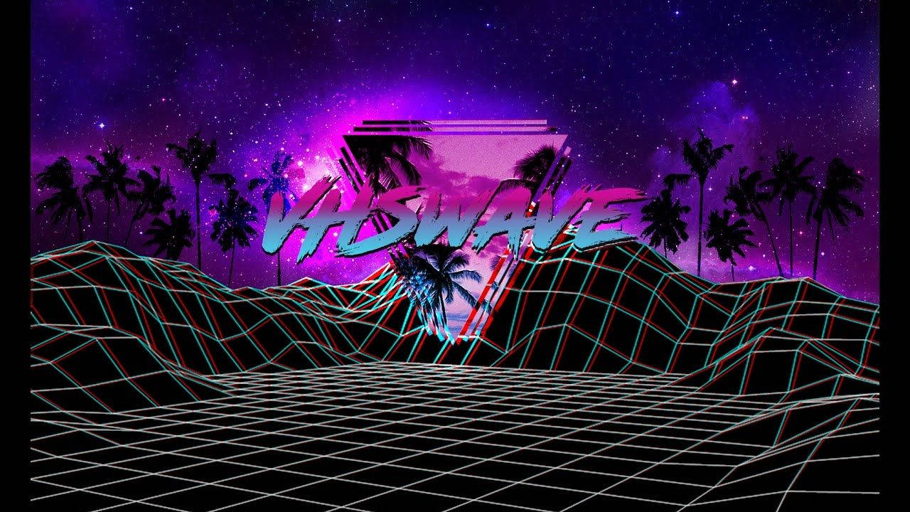 80s retro, neon pink, starry purple sky, HD Desktop Wallpaper