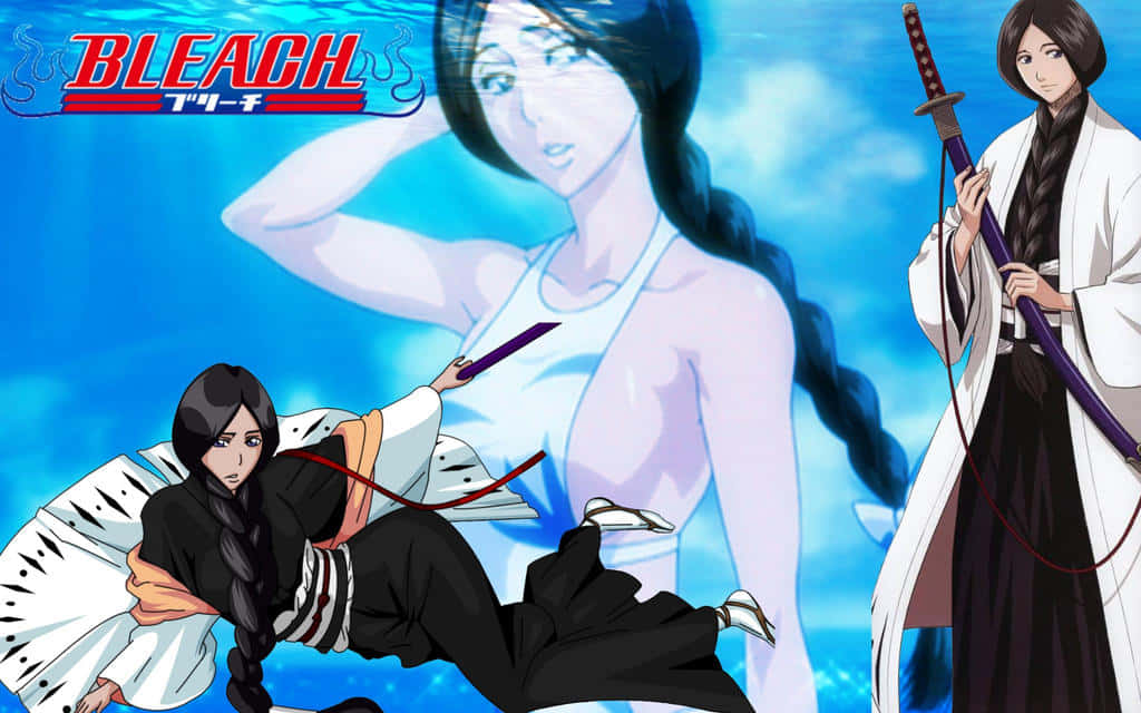 Retsu Unohana, white and black Shinto robes, swords, SD Desktop Wallpaper