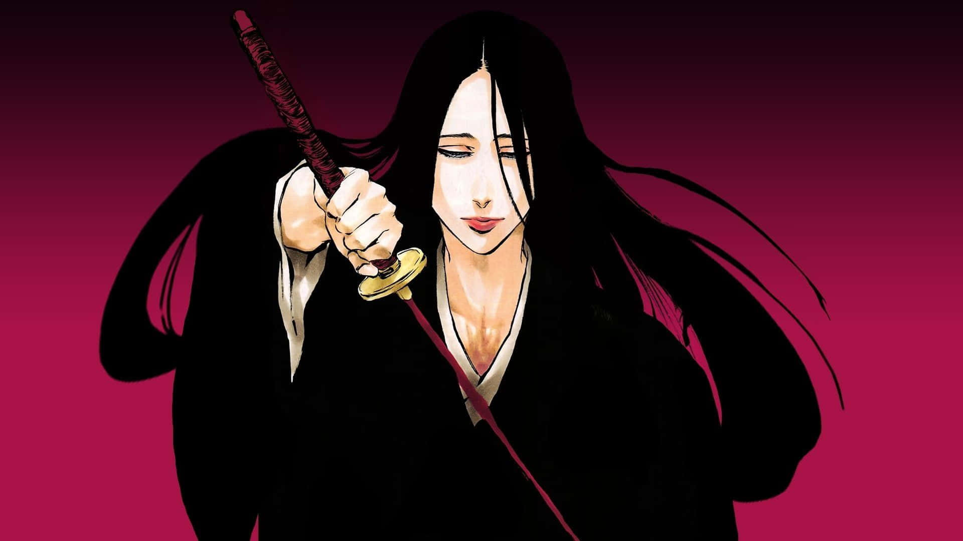 Retsu Unohana, long black hair, katana, Full HD Desktop Wallpaper