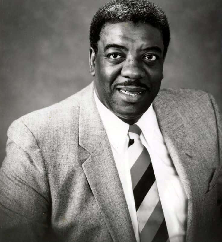 Rev James Cleveland, black and white portrait, smiling man, SD Phone Wallpaper