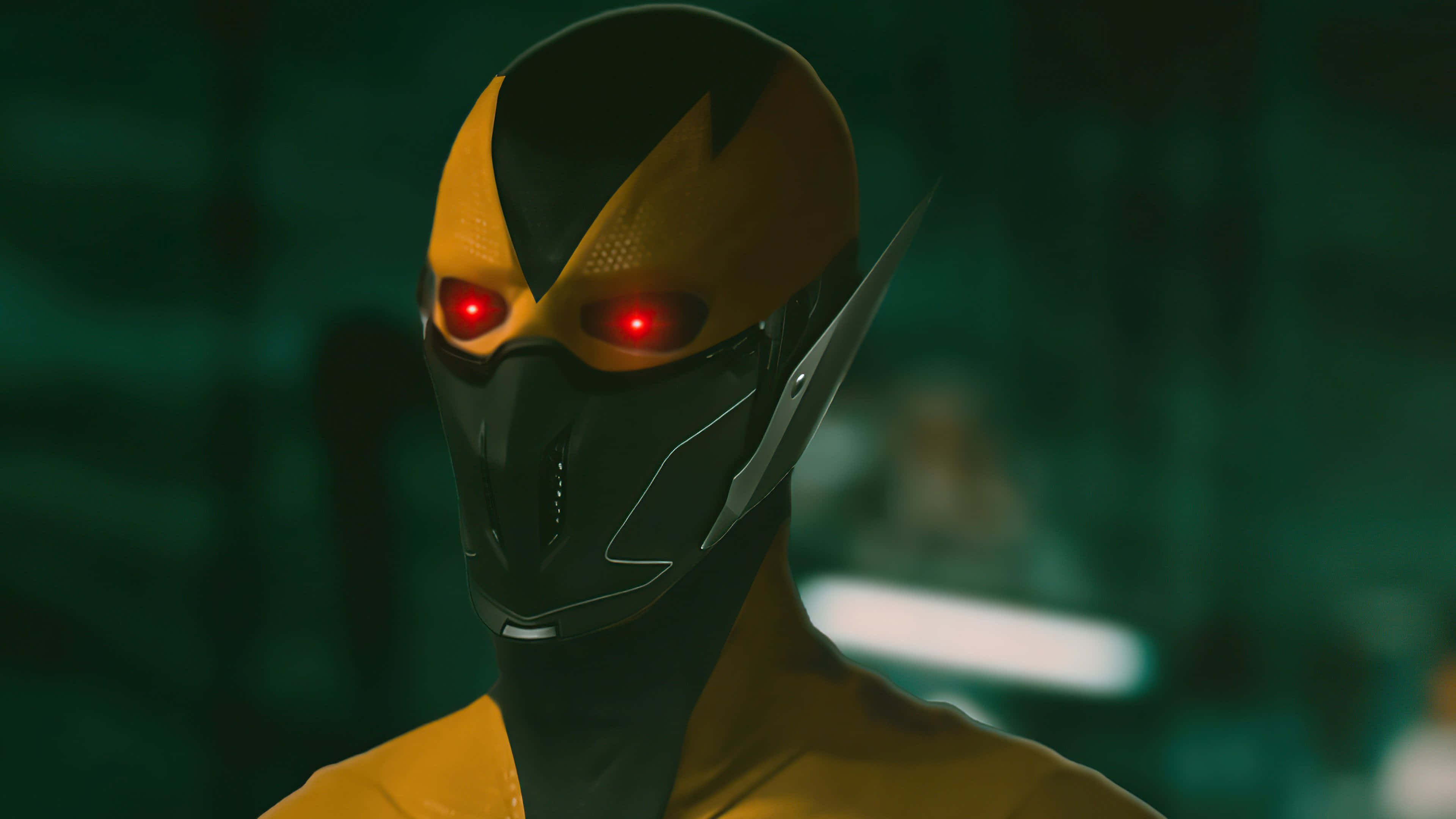 Reverse Flash, glowing red eyes, yellow black suit, 4K Desktop Wallpaper