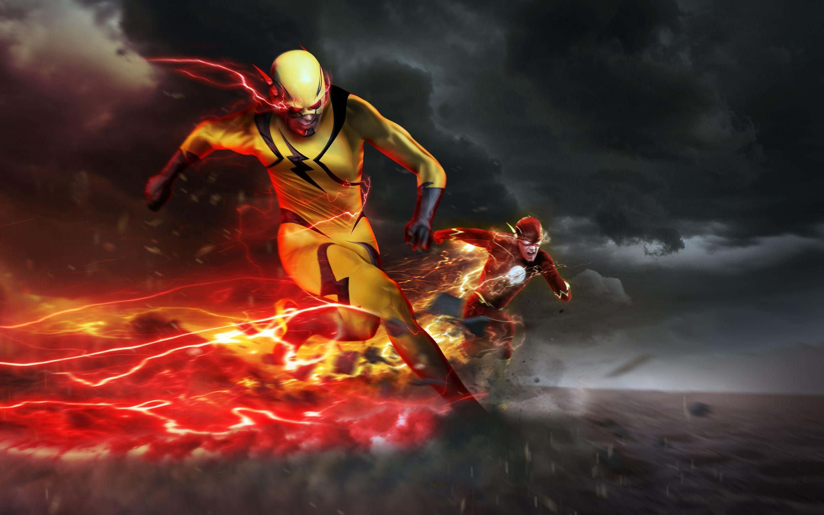Reverse Flash, Flash, yellow-suited speedster, 2K Desktop Wallpaper