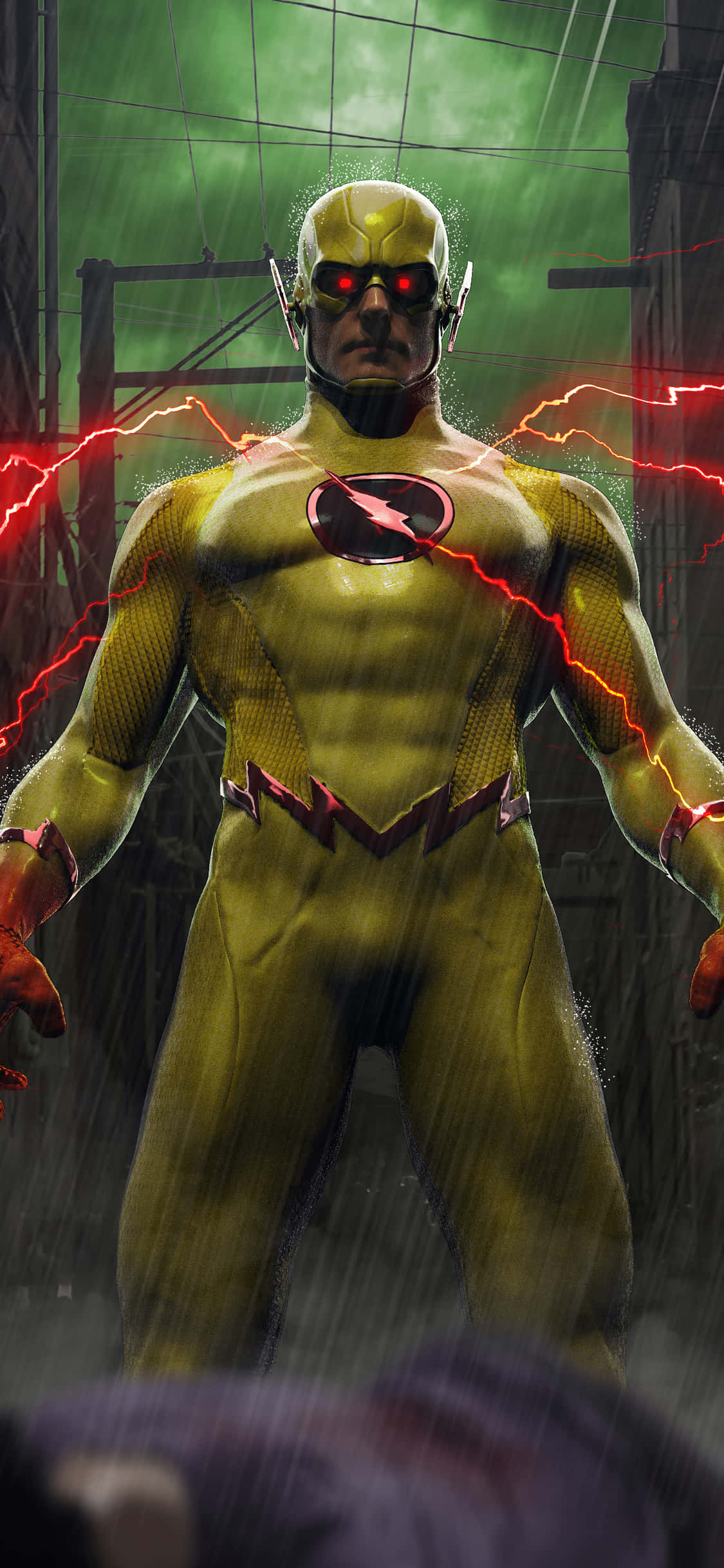 Reverse Flash, yellow suit, red lightning bolts, Full HD Phone Wallpaper