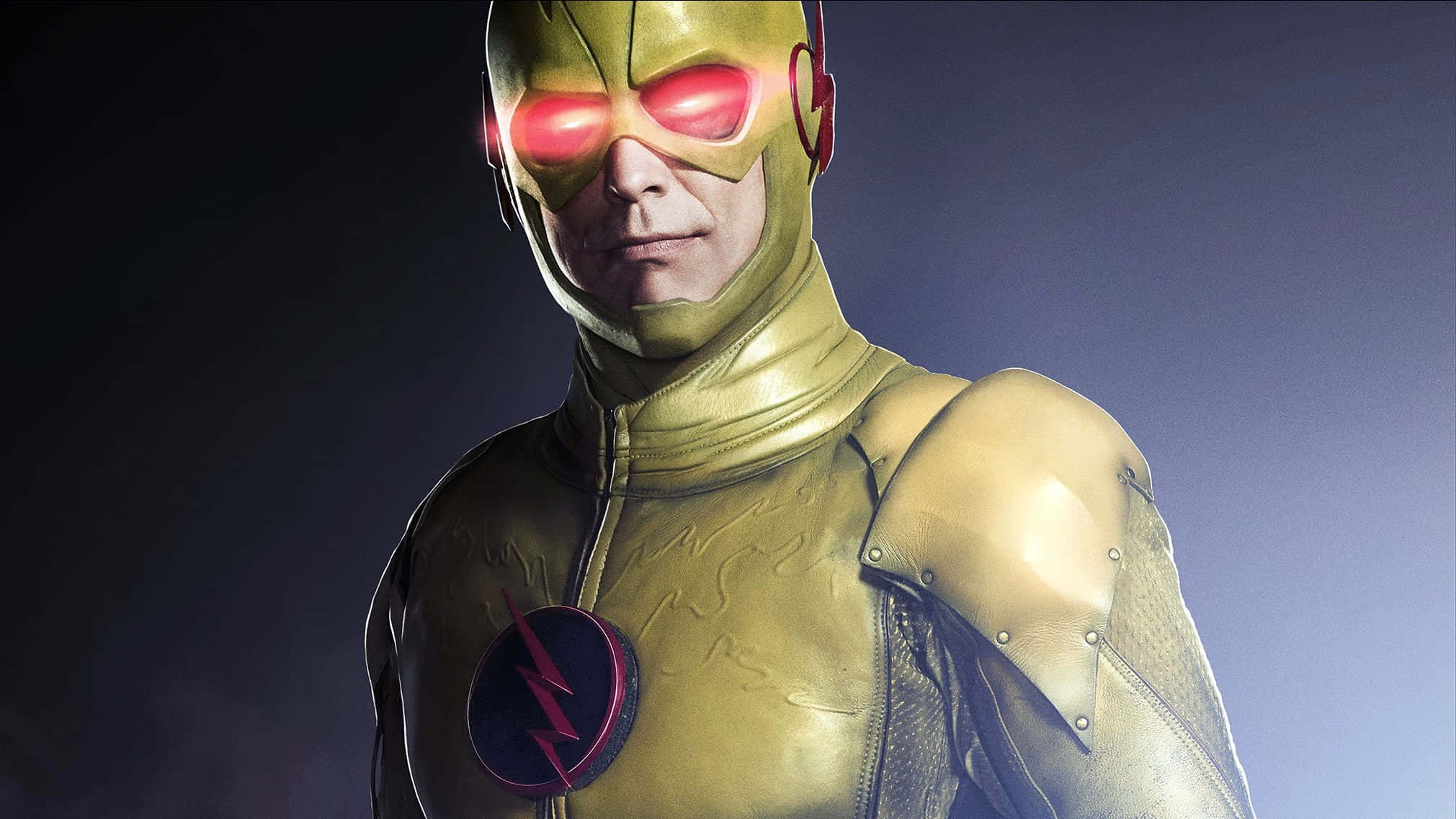 Reverse Flash, gold suit, glowing red eyes, Full HD Desktop Wallpaper
