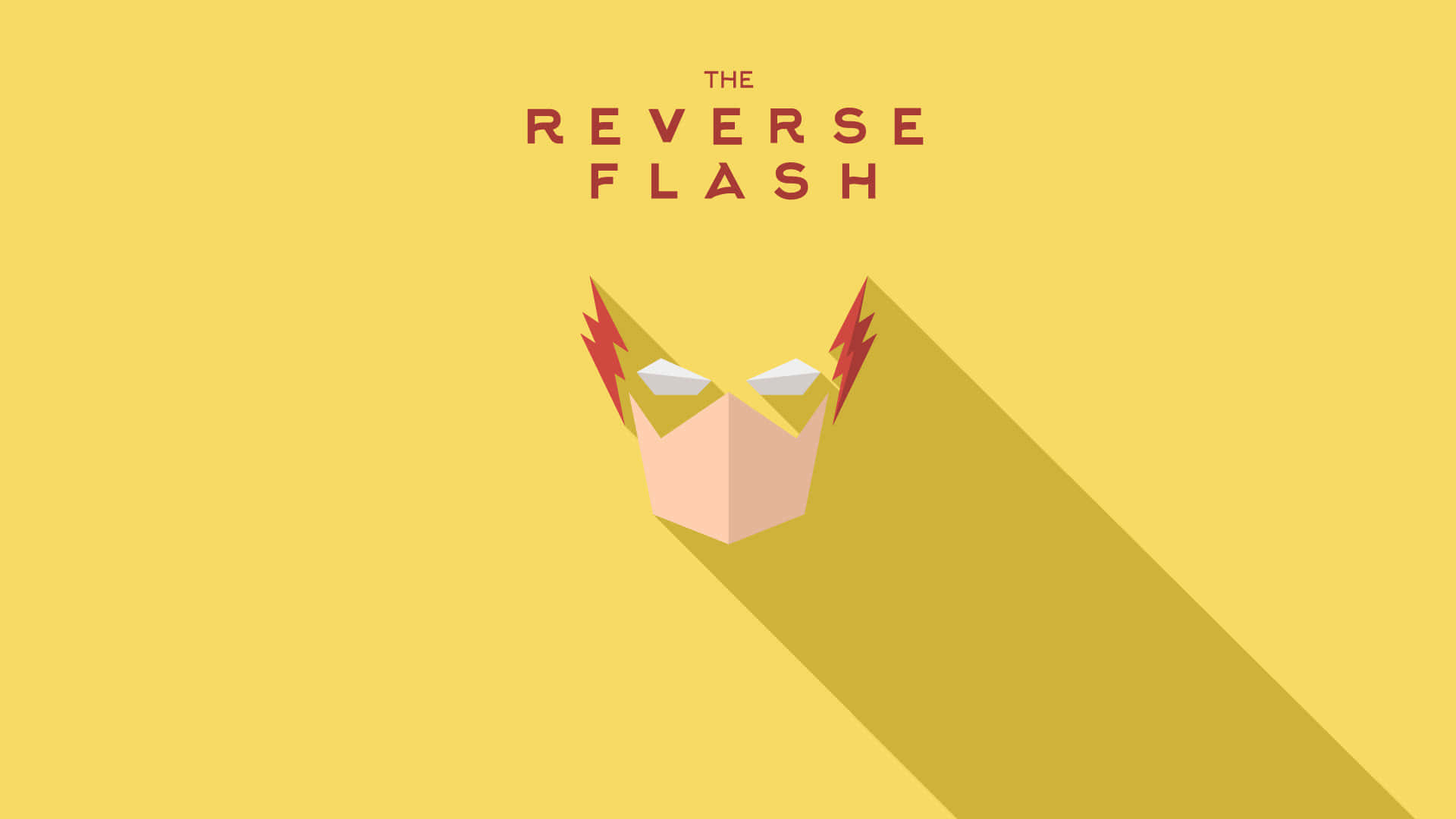 Reverse Flash, red lightning bolts, solid yellow background, Full HD Desktop Wallpaper