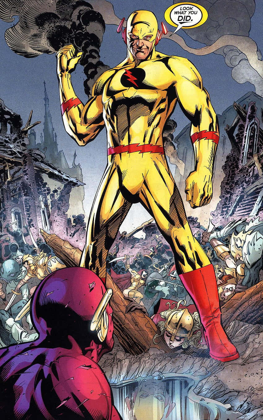 Reverse Flash, golden armored superhero, red boots, HD Phone Wallpaper