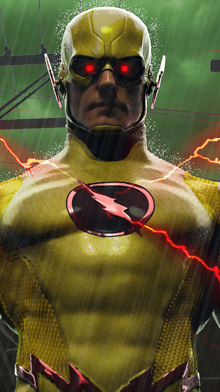 Reverse Flash, yellow suit, red lightning bolts, HD Phone Wallpaper