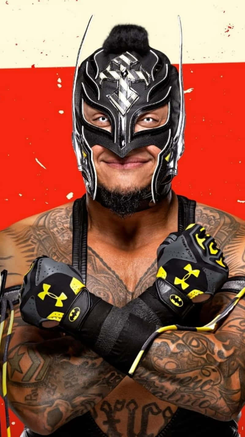 Rey Mysterio, black Batman-themed mask, gloves, HD Phone Wallpaper