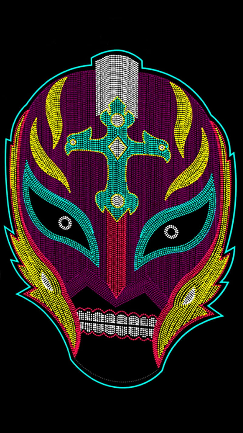 Rey Mysterio, lucha libre mask, teal cross, HD Phone Wallpaper