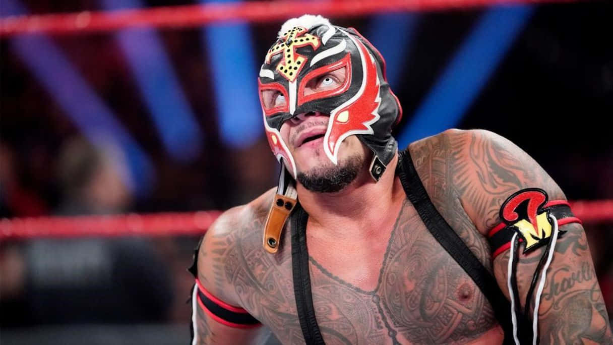 Rey Mysterio, luchador, red black and white mask, SD Desktop Wallpaper
