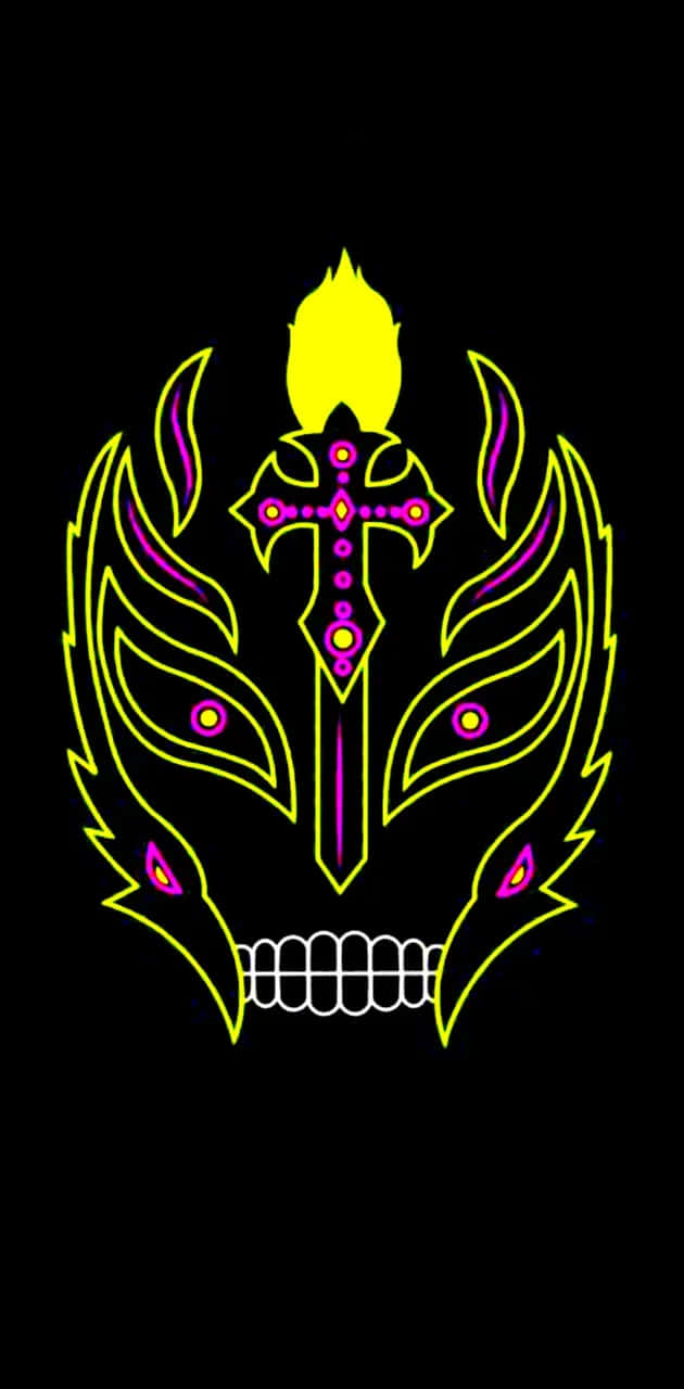 Rey Mysterio, mask logo, neon yellow, HD Phone Wallpaper