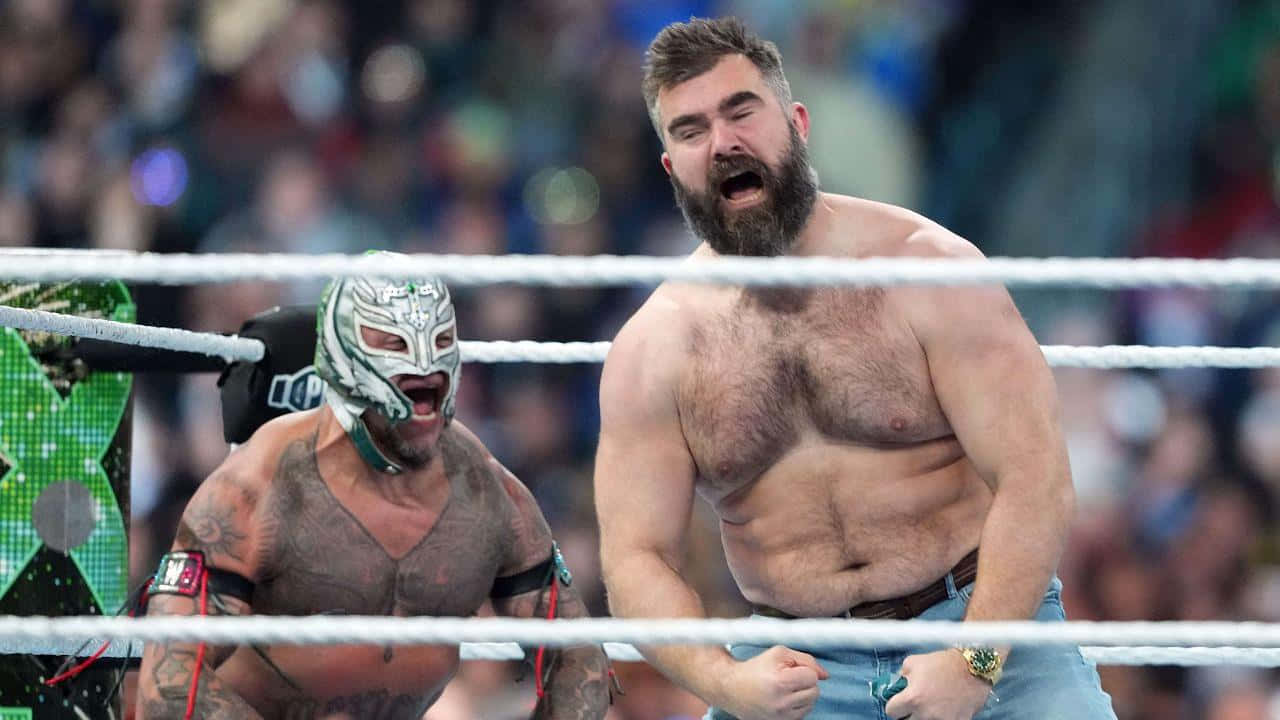 Rey Mysterio, green and white mask, wrestling match, HD Desktop Wallpaper