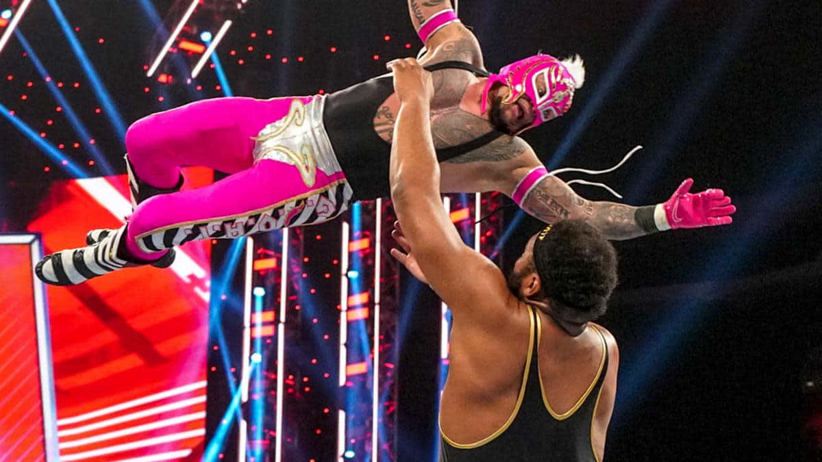 Rey Mysterio, pink mask, tights, SD Desktop Wallpaper