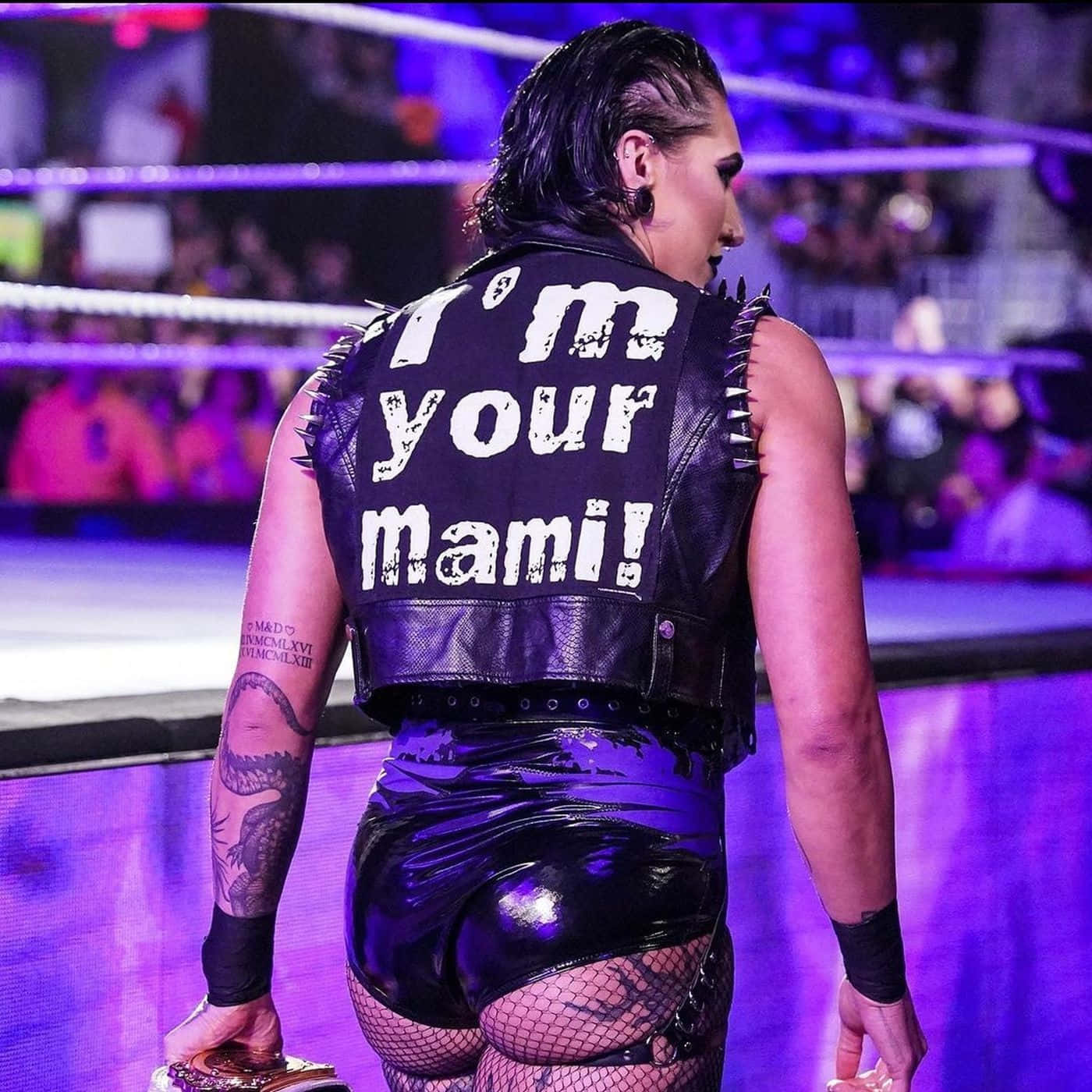 Rhea Ripley, I'm your mami!, black leather vest, HD Desktop Wallpaper