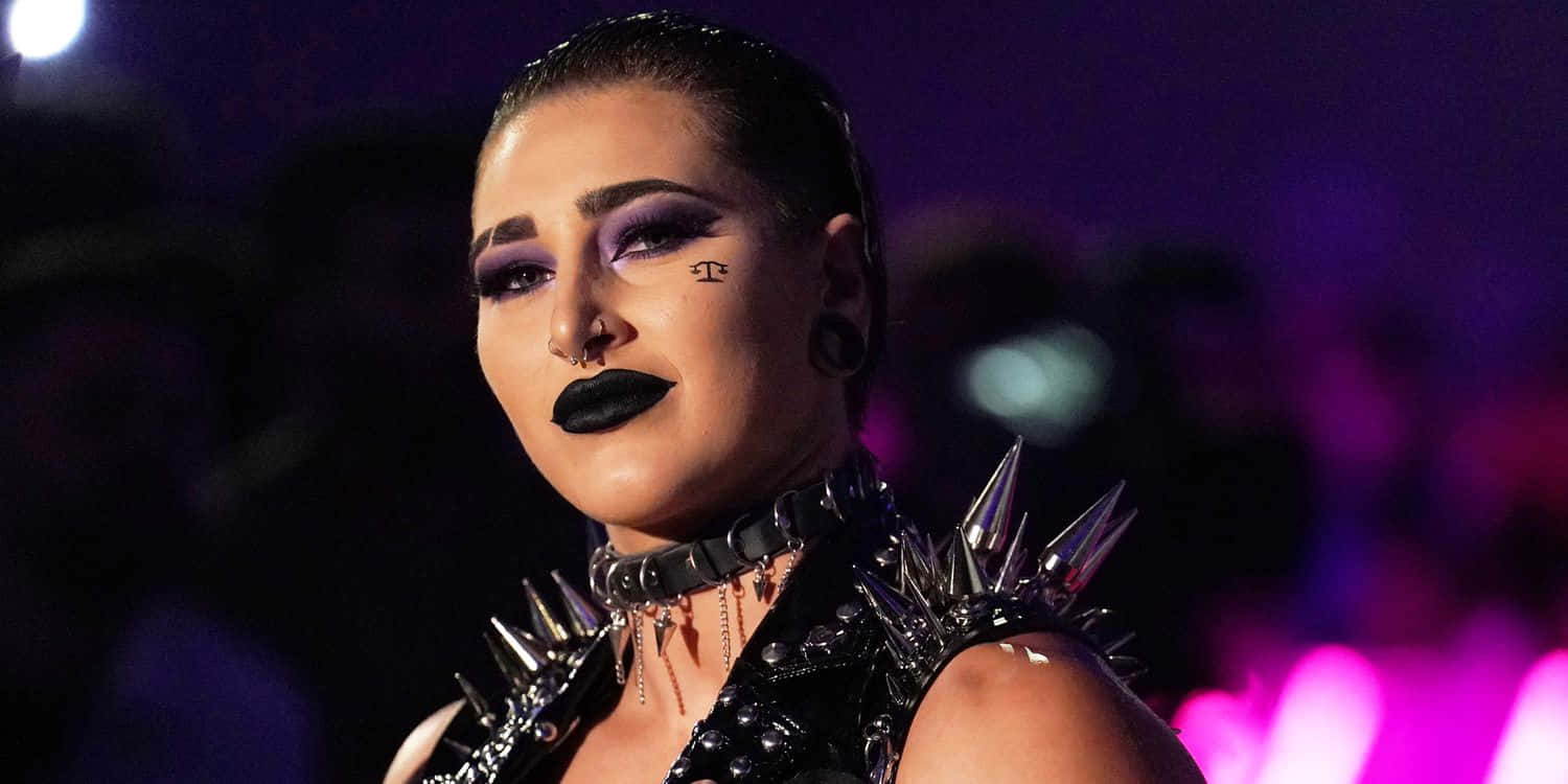 Rhea Ripley, black makeup, spiked armor, HD Desktop Wallpaper