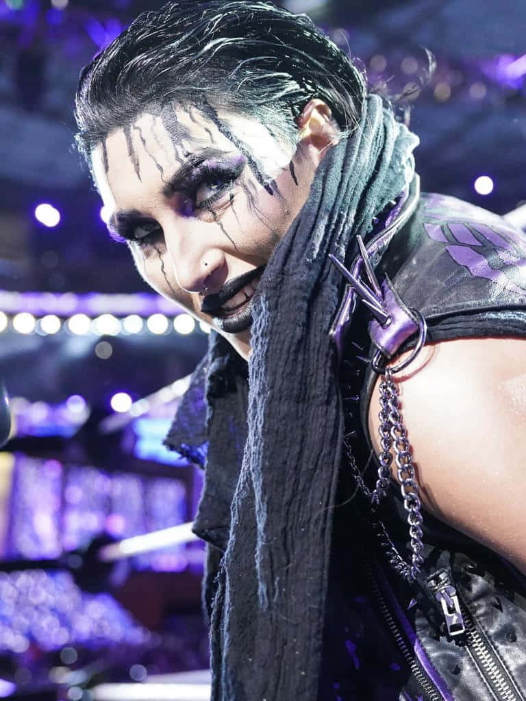 Rhea Ripley, wrestling entrance, black and white face paint, SD Phone Wallpaper