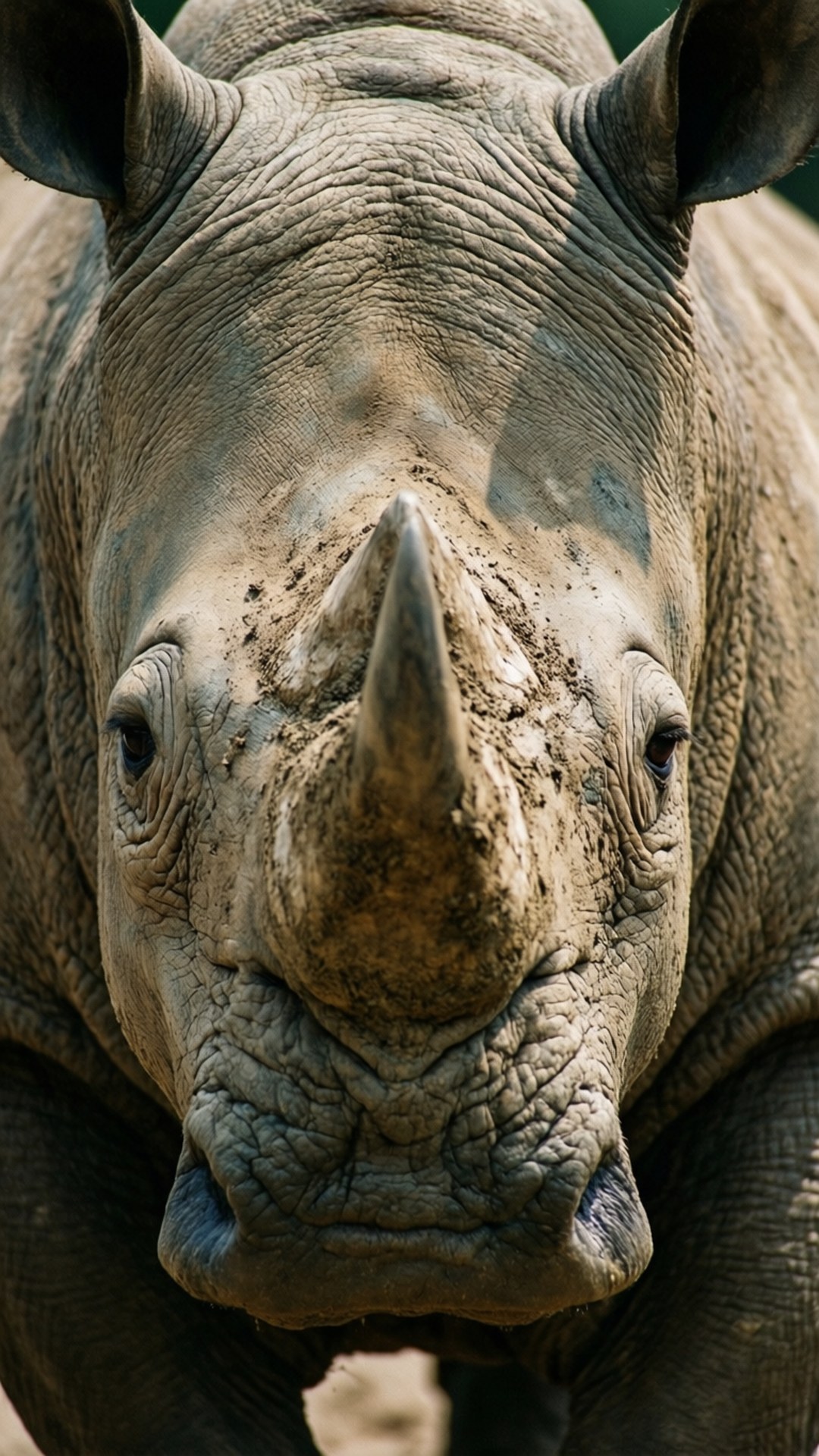 rhinoceros, prominent horn, wrinkled gray skin, Full HD Phone Wallpaper