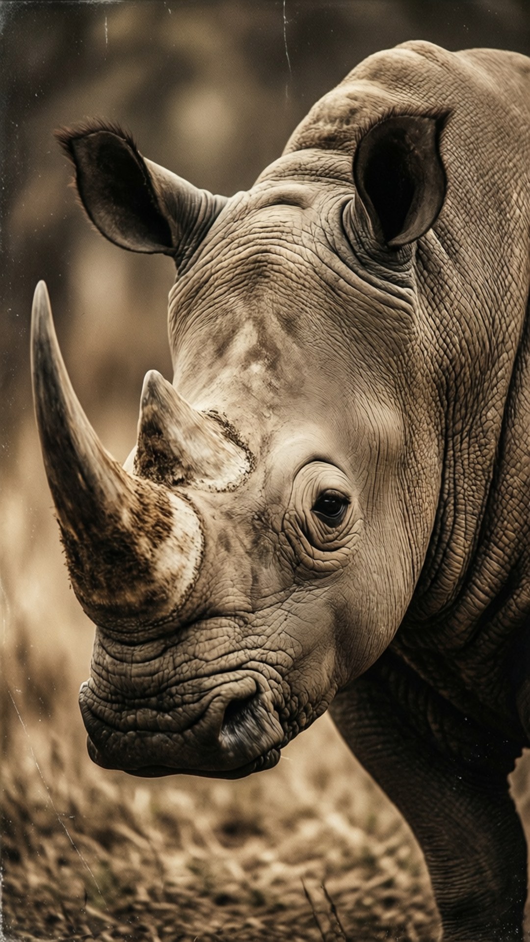 rhinoceros, textured skin, prominent horn, Full HD Phone Wallpaper