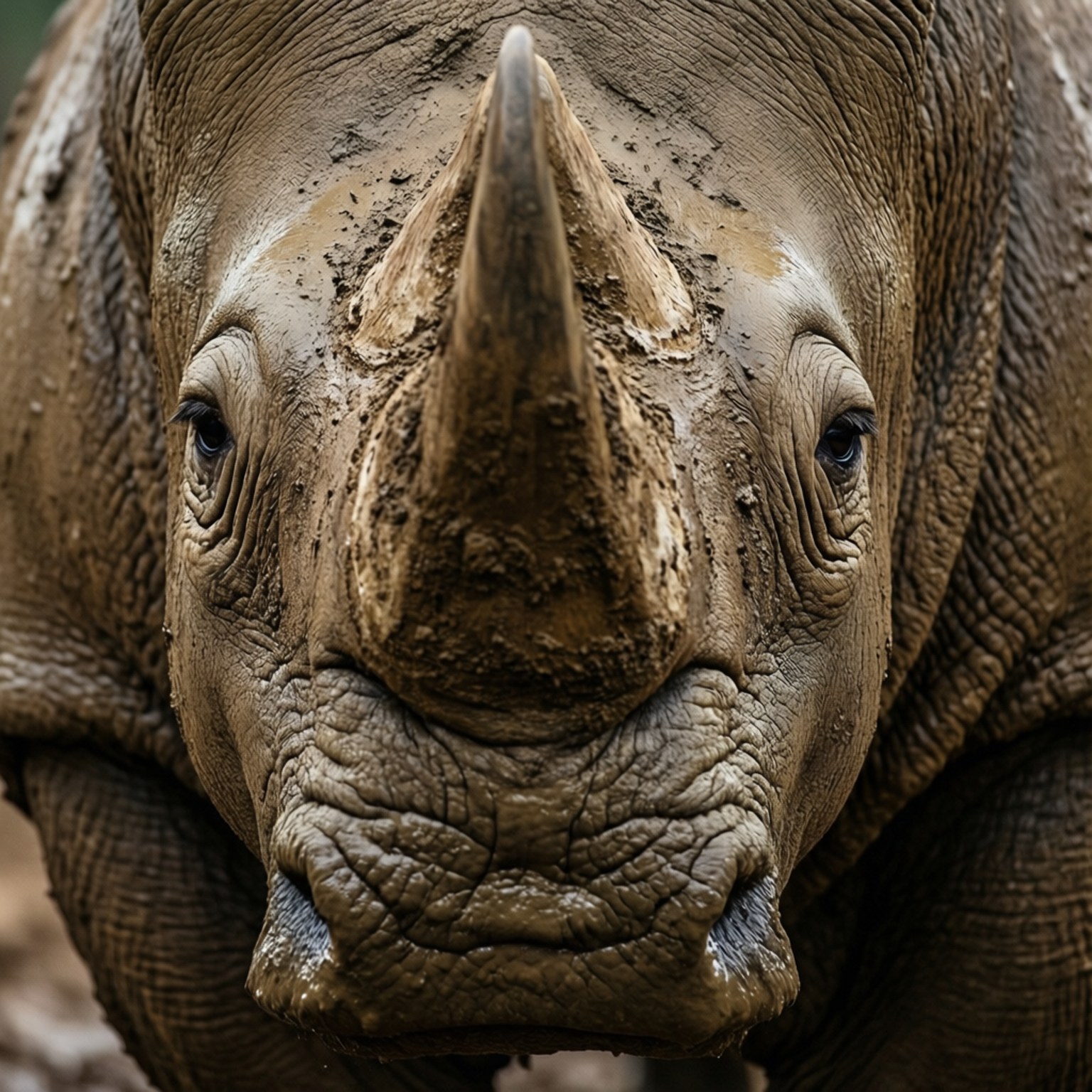 rhino, mud, horn, HD Desktop Wallpaper