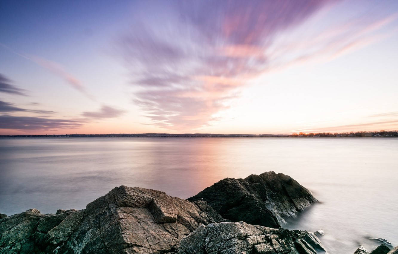 Rhode Island, sunrise, beach, HD Desktop Wallpaper