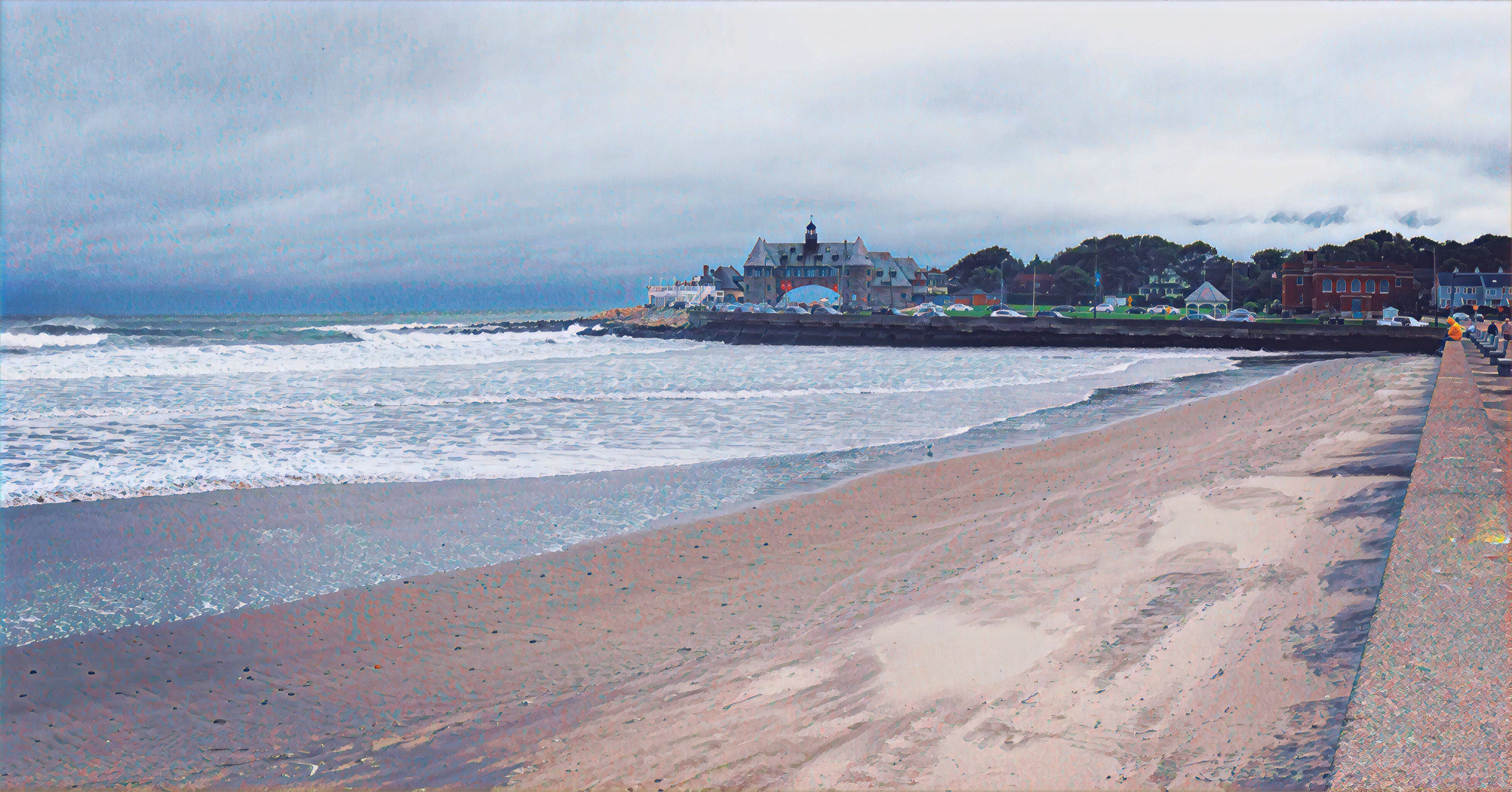Rhode Island, beach, stormy, 4K Desktop Wallpaper