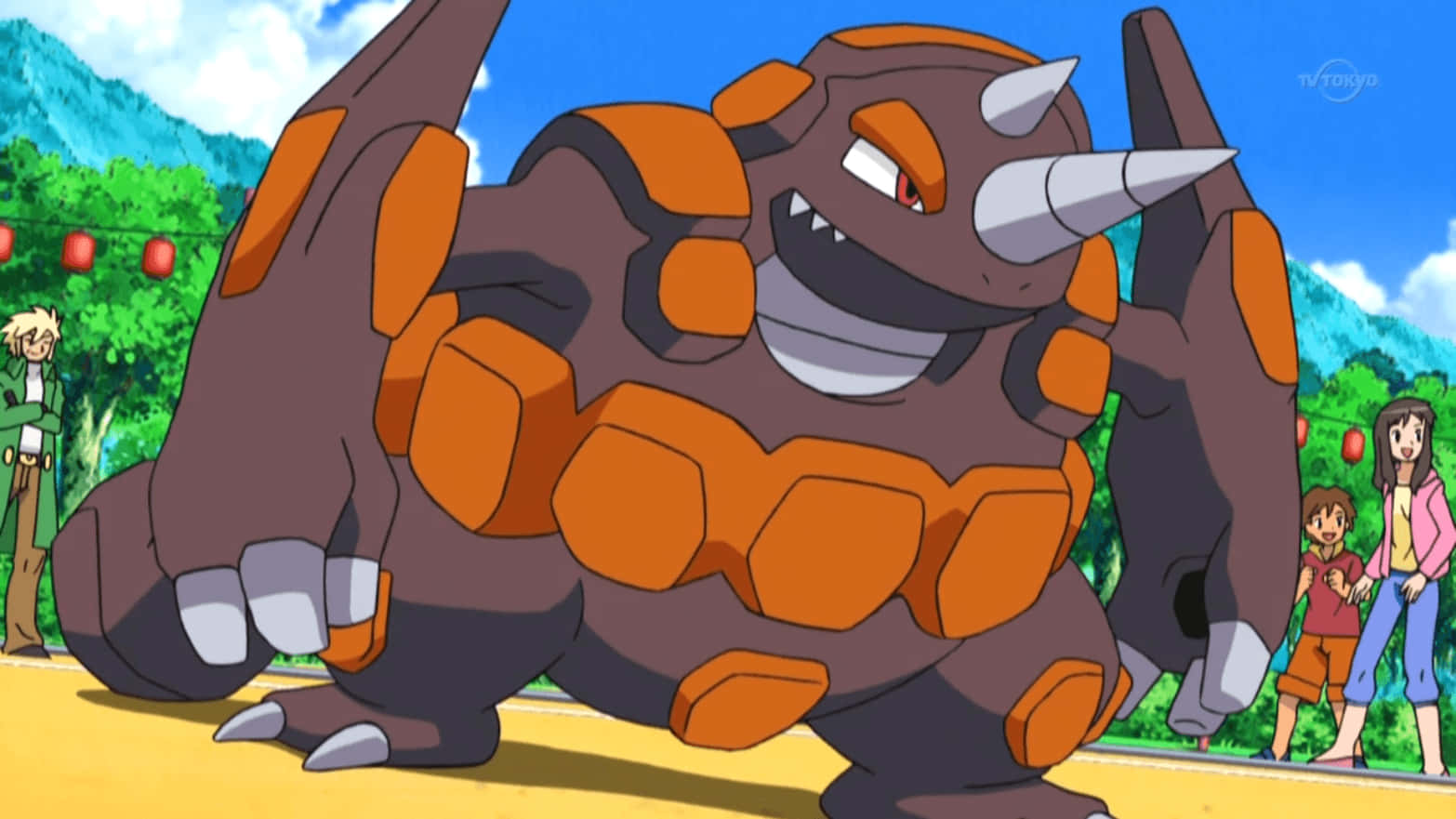 Rhyperior, festival, sunny outdoor setting, HD Desktop Wallpaper