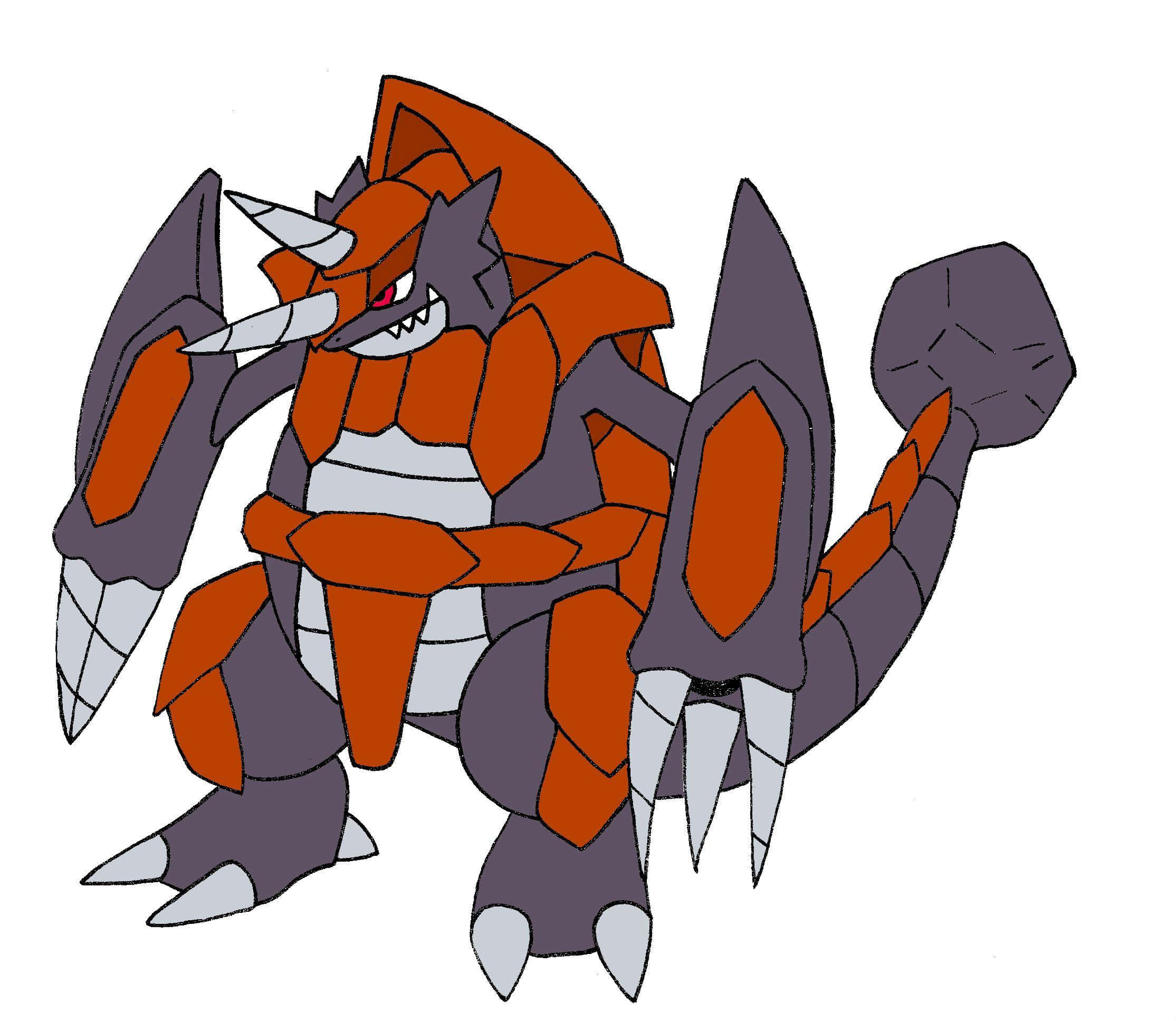 Rhyperior, orange, gray, Full HD Desktop Wallpaper