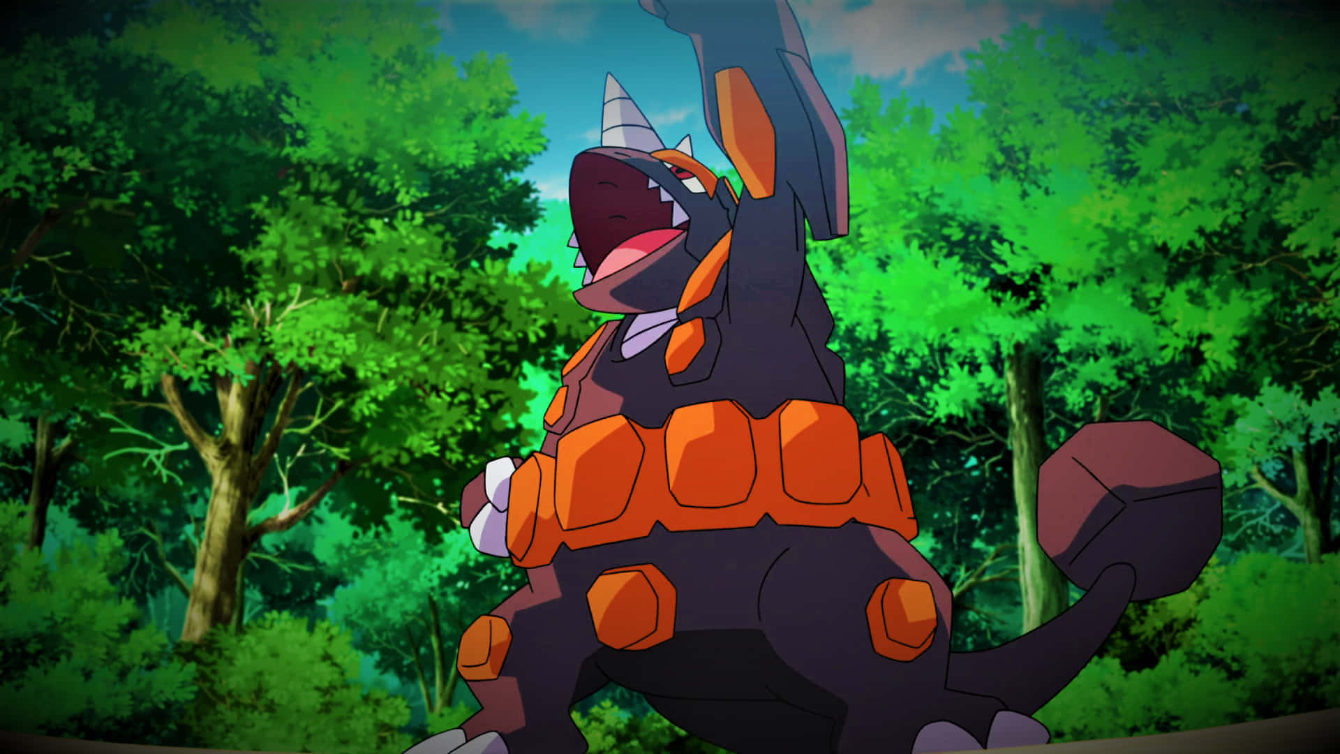 Rhyperior, dark orange, black, Full HD Desktop Wallpaper