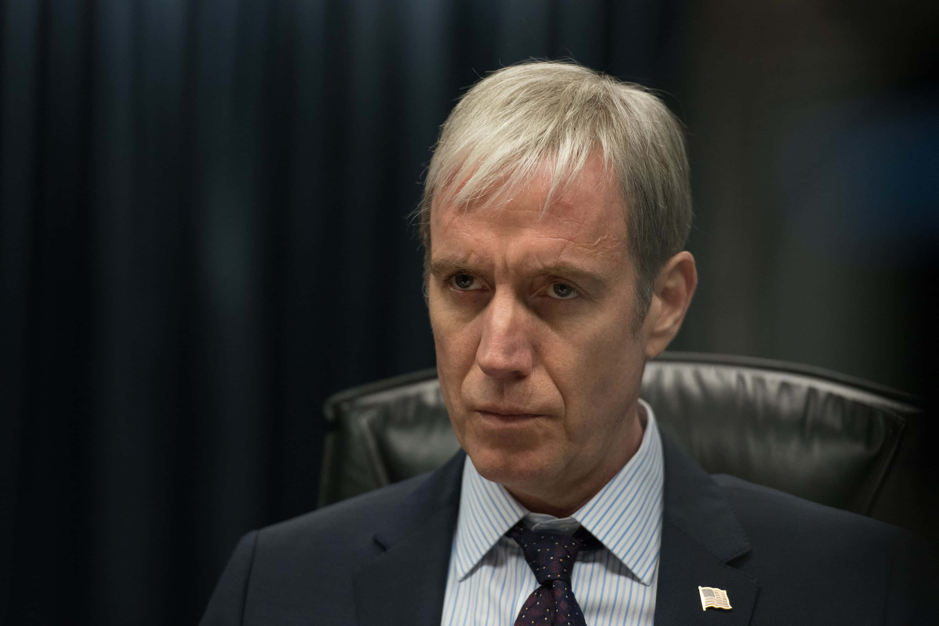 Rhys Ifans, gray hair, suit and tie, 2K Desktop Wallpaper
