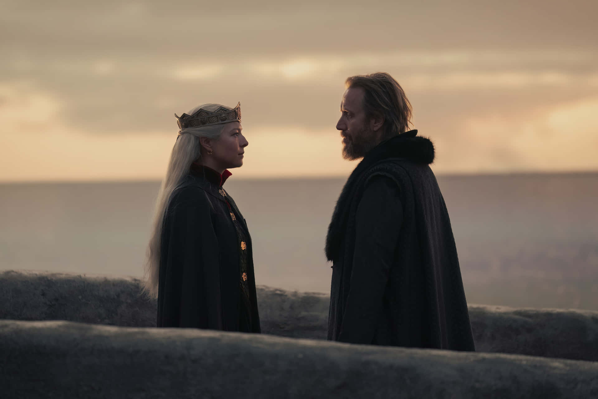 Rhys Ifans, sunset, cliff, Full HD Desktop Wallpaper