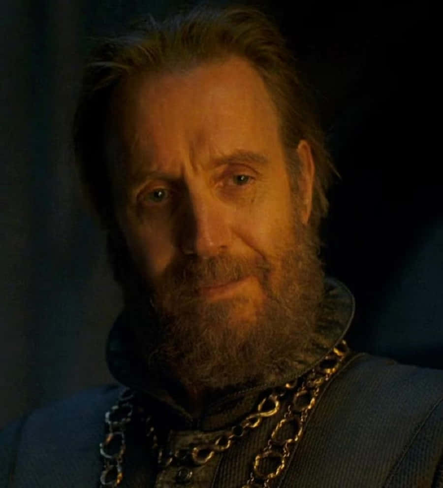 Rhys Ifans, dark medieval attire, gold chains, SD Phone Wallpaper