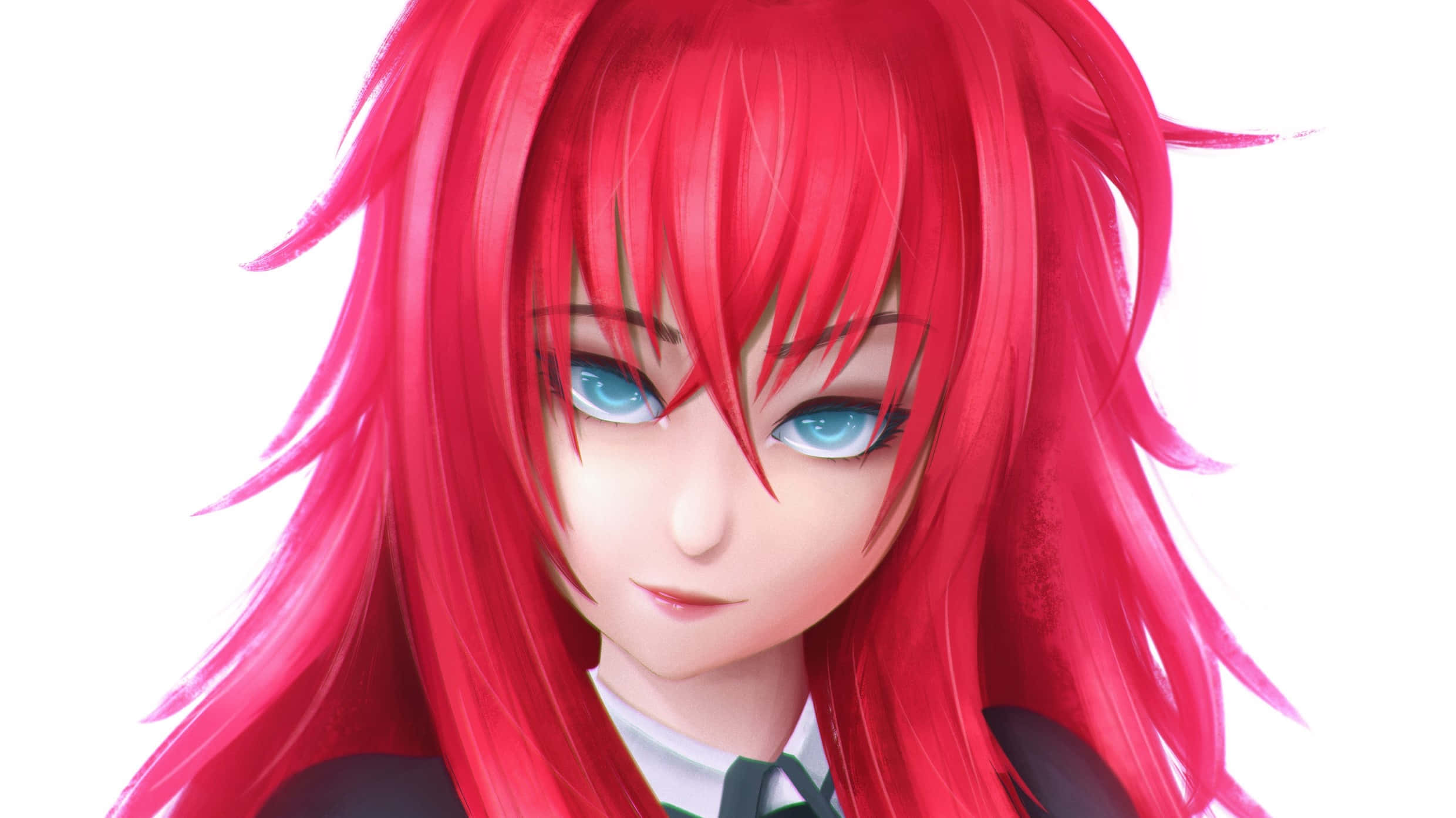 Rias Gremory, vibrant red hair, striking blue eyes, Full HD Desktop Wallpaper