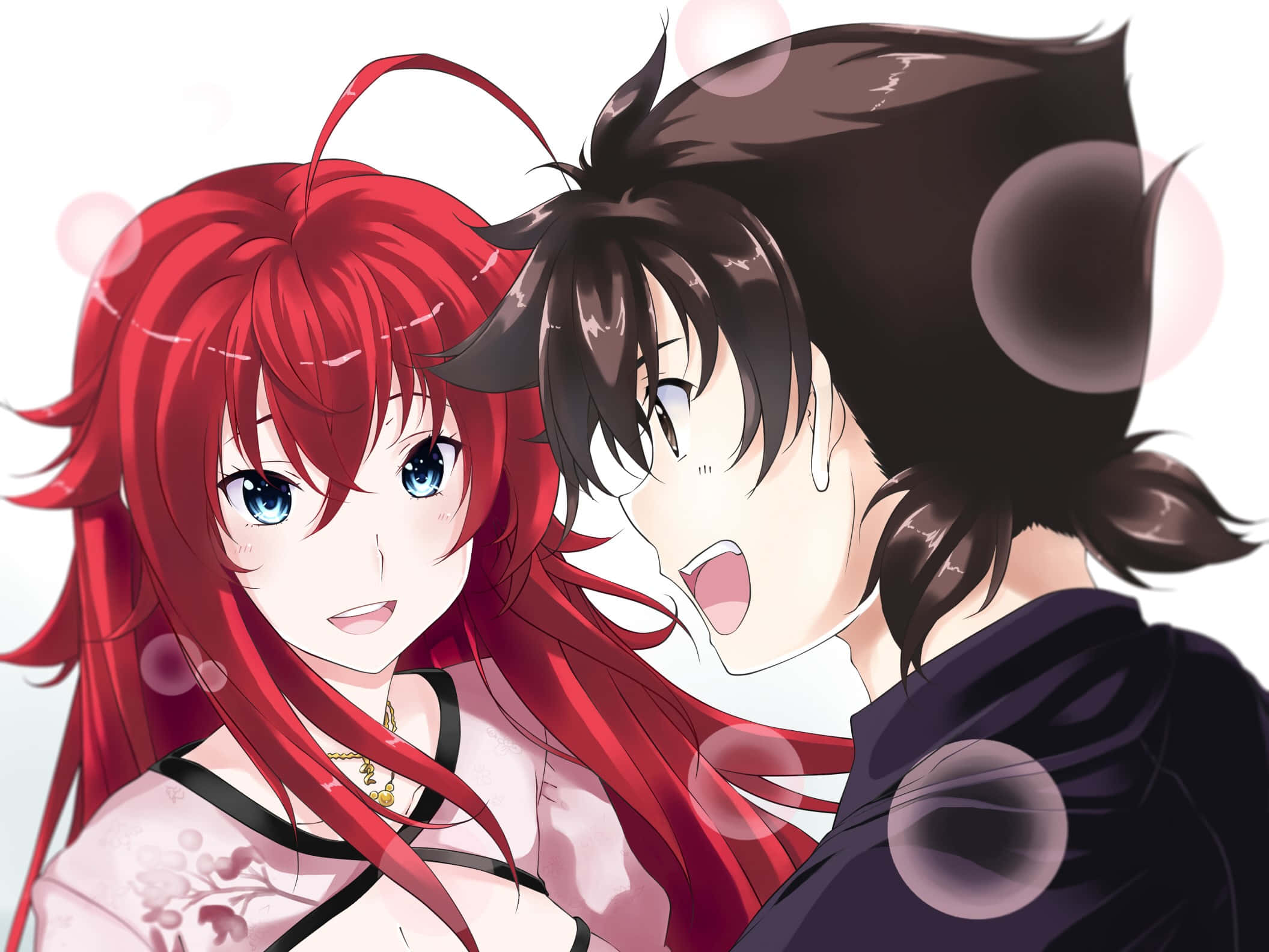 Rias Gremory, crimson hair, blue eyes, Full HD Desktop Wallpaper