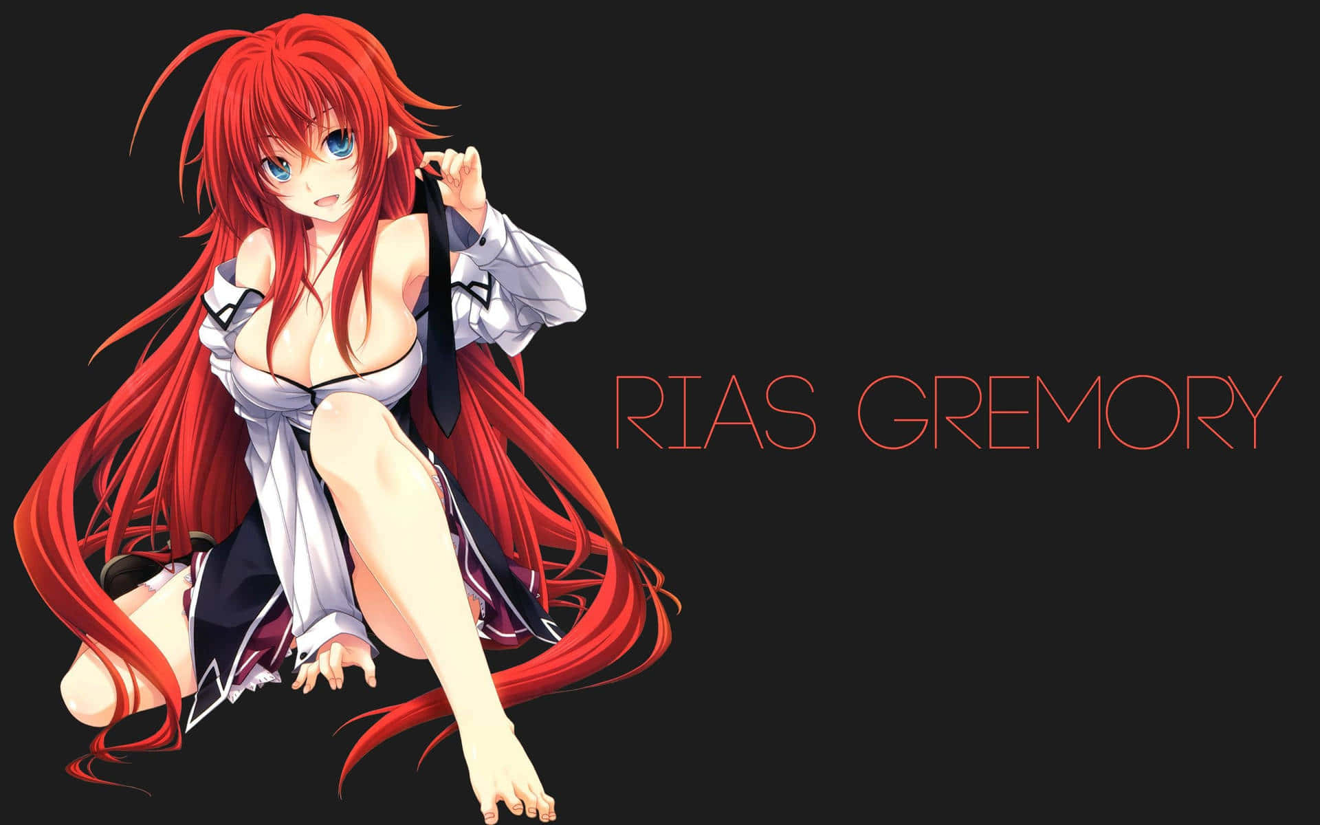 Rias Gremory, fiery red hair, blue eyes, Full HD Desktop Wallpaper