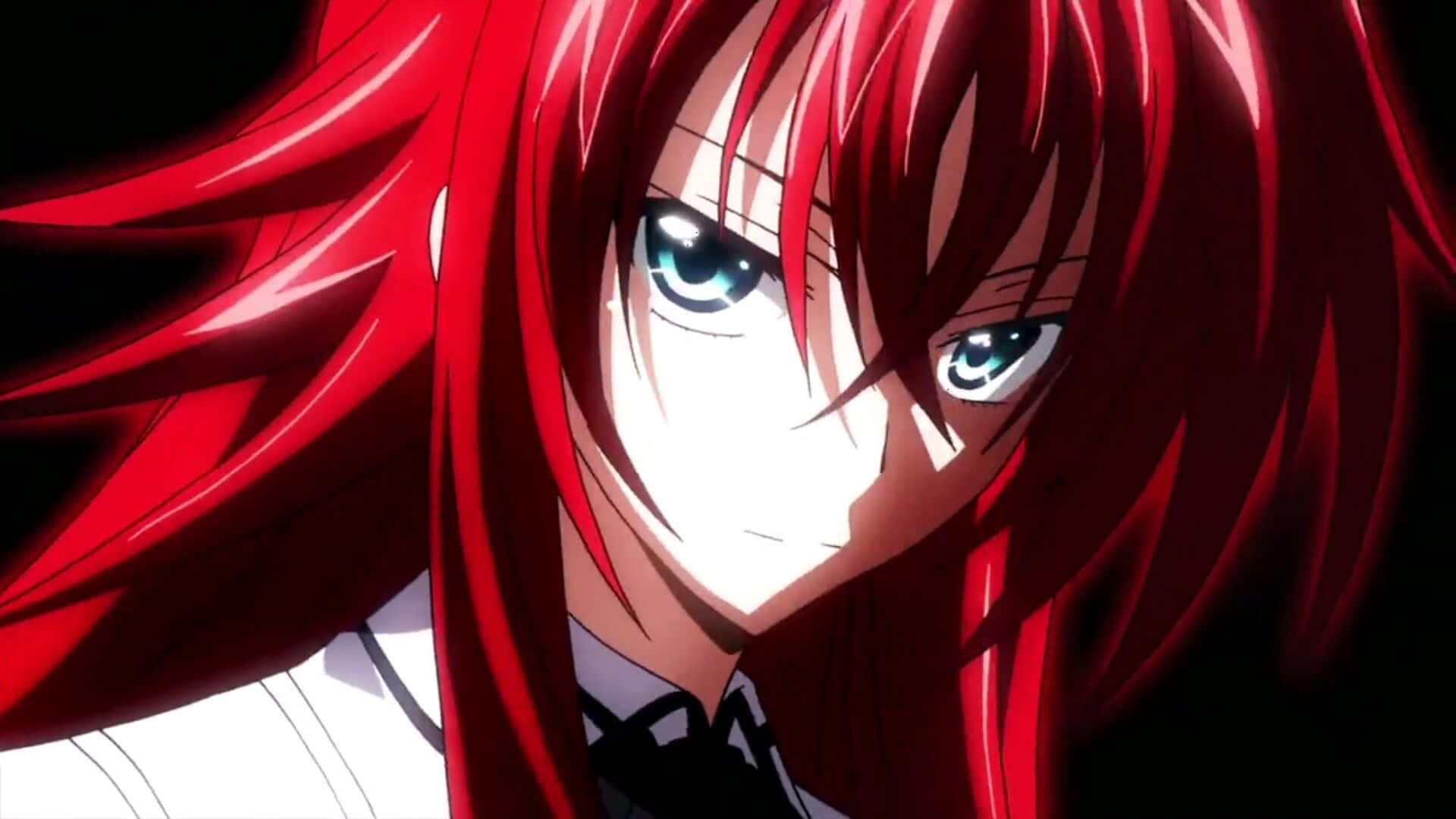 Rias Gremory, vibrant red hair, piercing blue eyes, Full HD Desktop Wallpaper