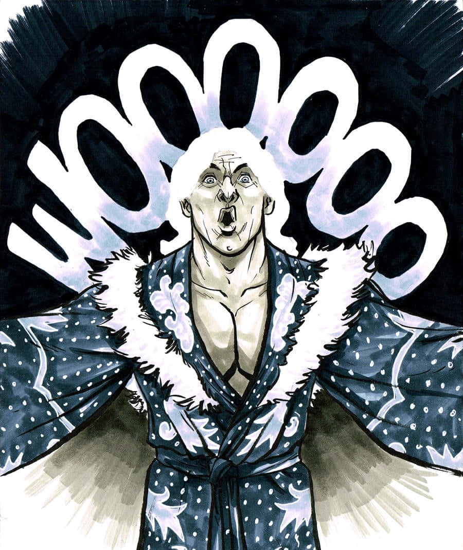 Ric Flair, polka-dot robe, white fur trim, SD Phone Wallpaper