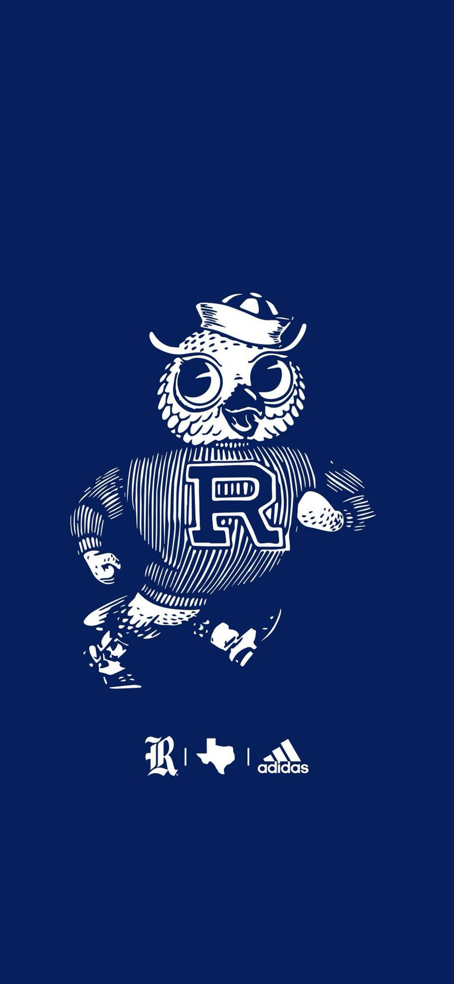 Rice University, owl mascot, white line-art, Full HD Phone Wallpaper