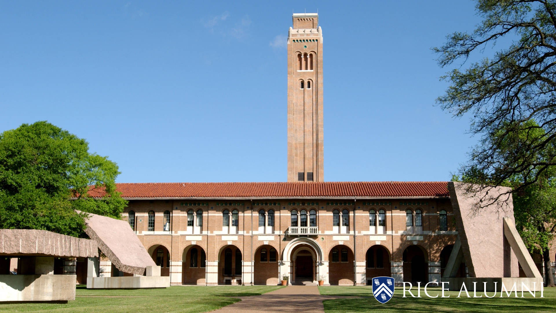 Rice University, Mechanical Engineering Department, brick university building, Full HD Desktop Wallpaper