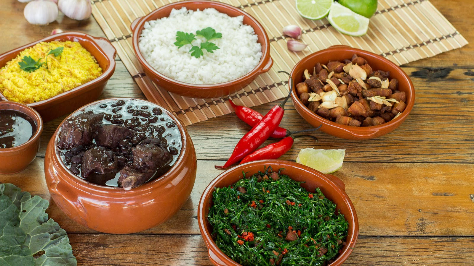 Brazilian feijoada, rice, lime chili, HD Desktop Wallpaper