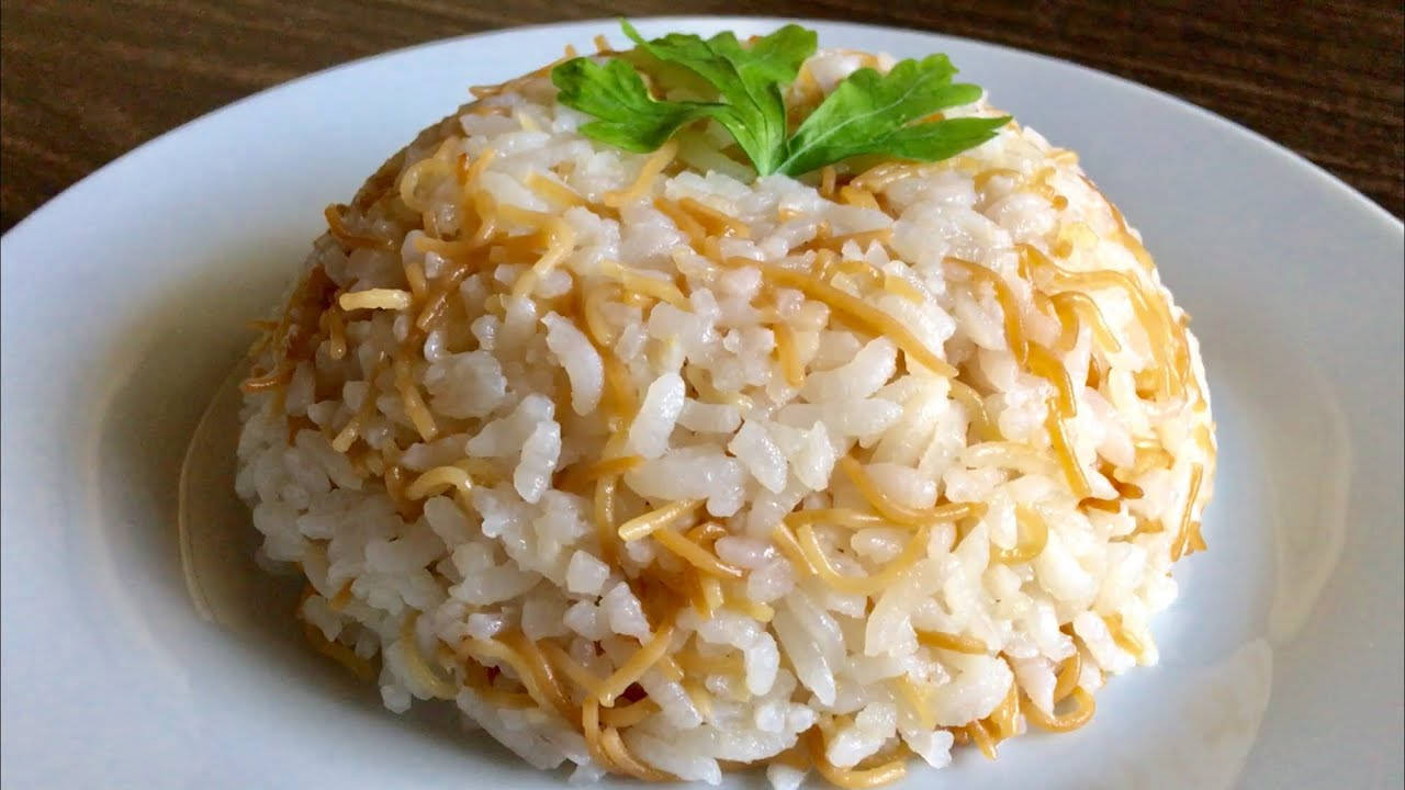 rice noodles, fluffy white rice, golden fried noodles, HD Desktop Wallpaper