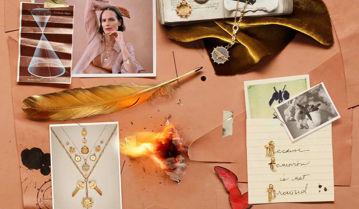 Rich Girl Aesthetic, vintage jewelry, feathers, HD Desktop Wallpaper