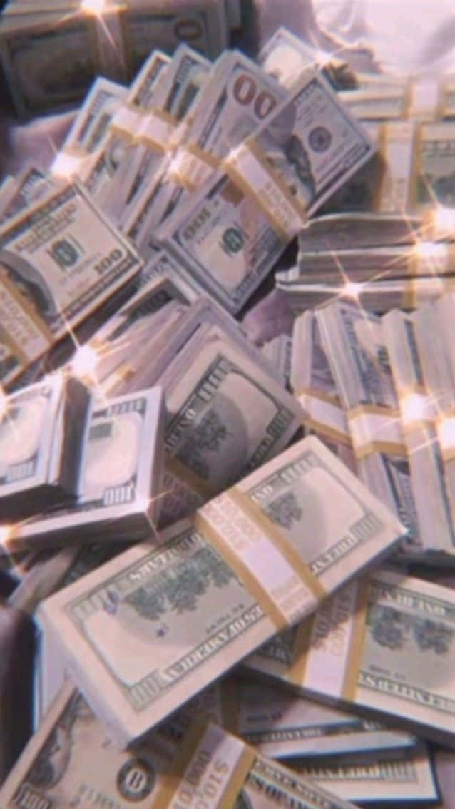 girly money, US dollar bills, glittering, SD Phone Wallpaper