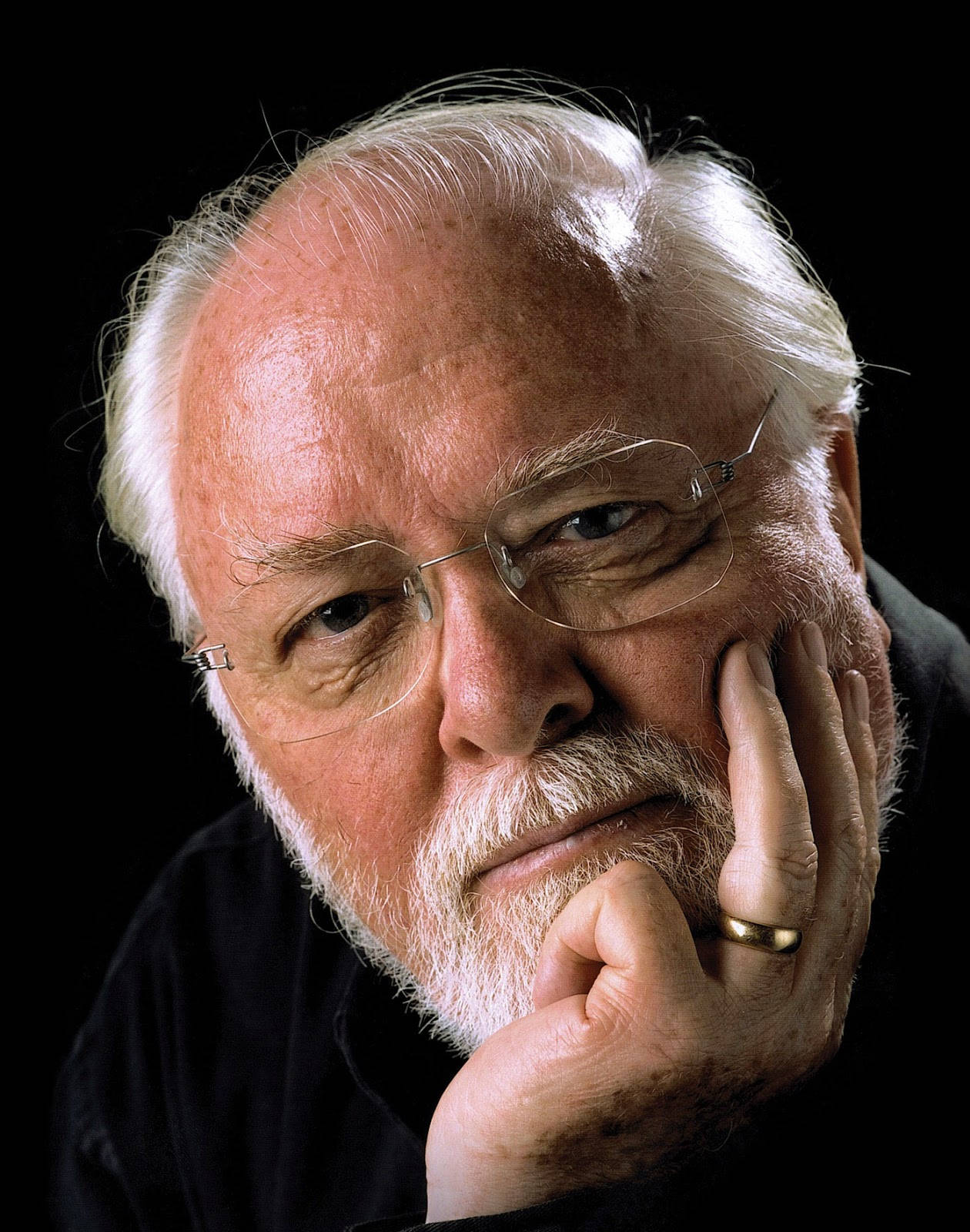 Richard Attenborough, white hair, beard, HD Phone Wallpaper