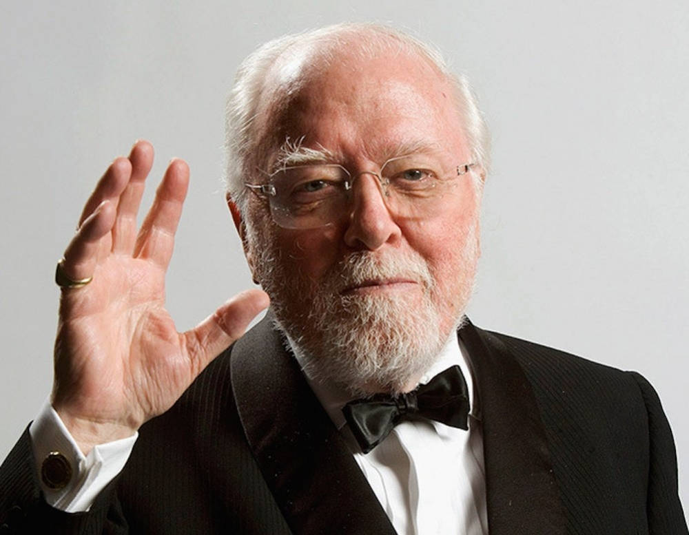 Richard Attenborough, white hair, beard, SD Desktop Wallpaper