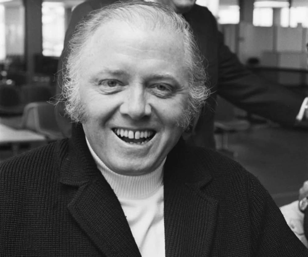 Richard Attenborough, black and white, turtleneck, SD Desktop Wallpaper
